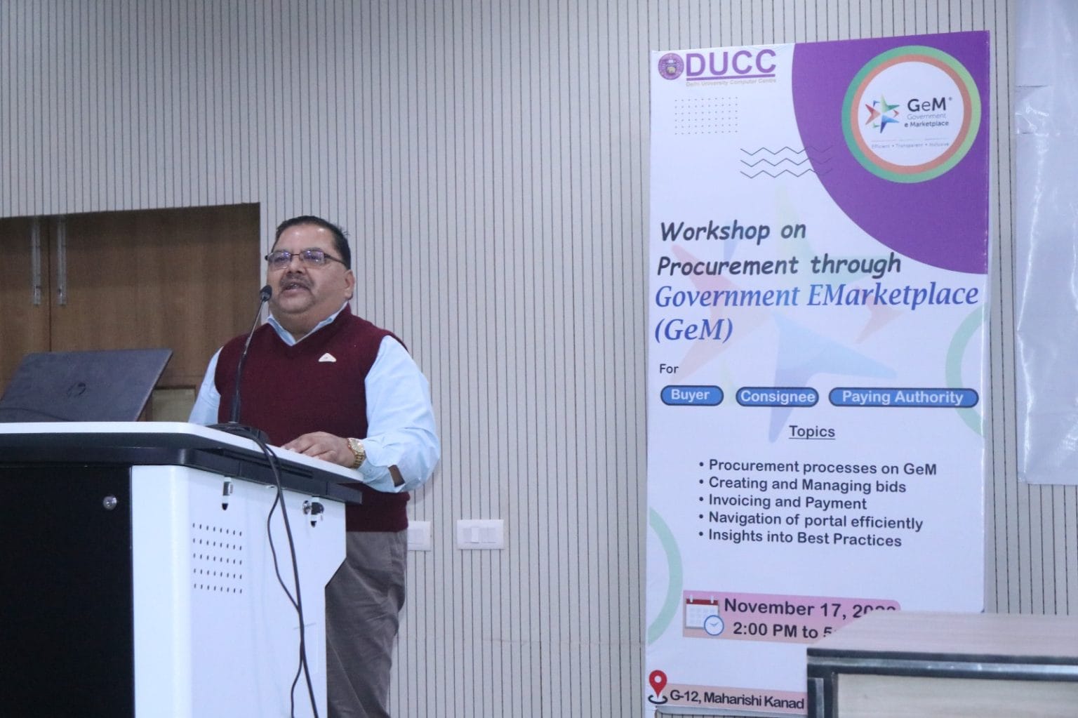 Workshop on Procurement through Government e-Marketplace (GeM) (November 17, 2023)